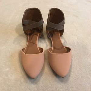 Blush Pink and tan Flats! Brand new!