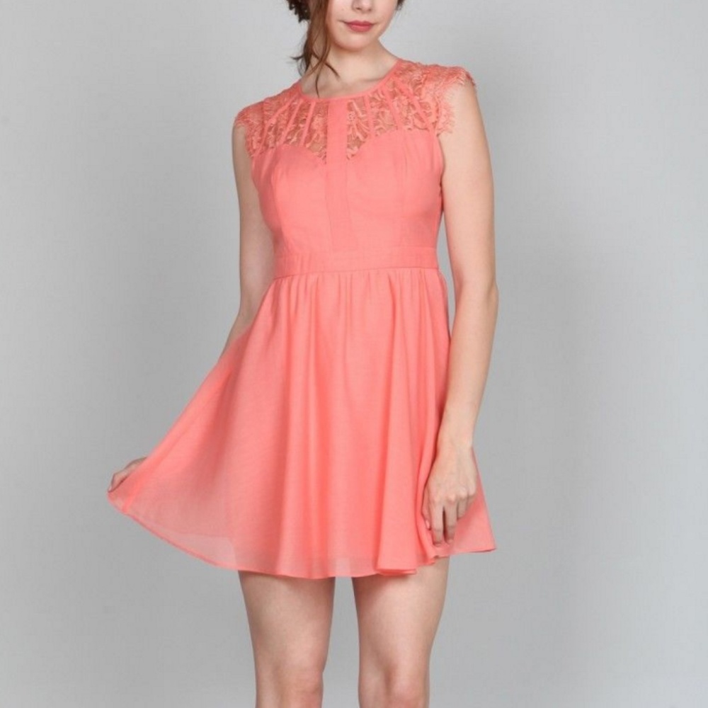 Coral Lace Dress