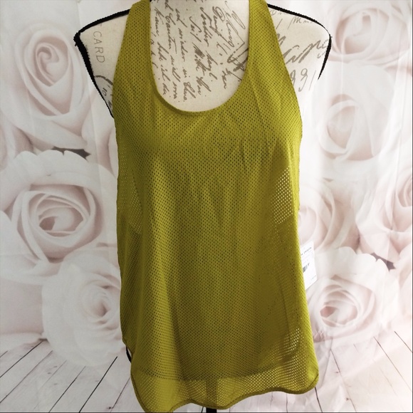 Free People Tops - Free People Neon Lime Green Mesh Tank NWT $58 M