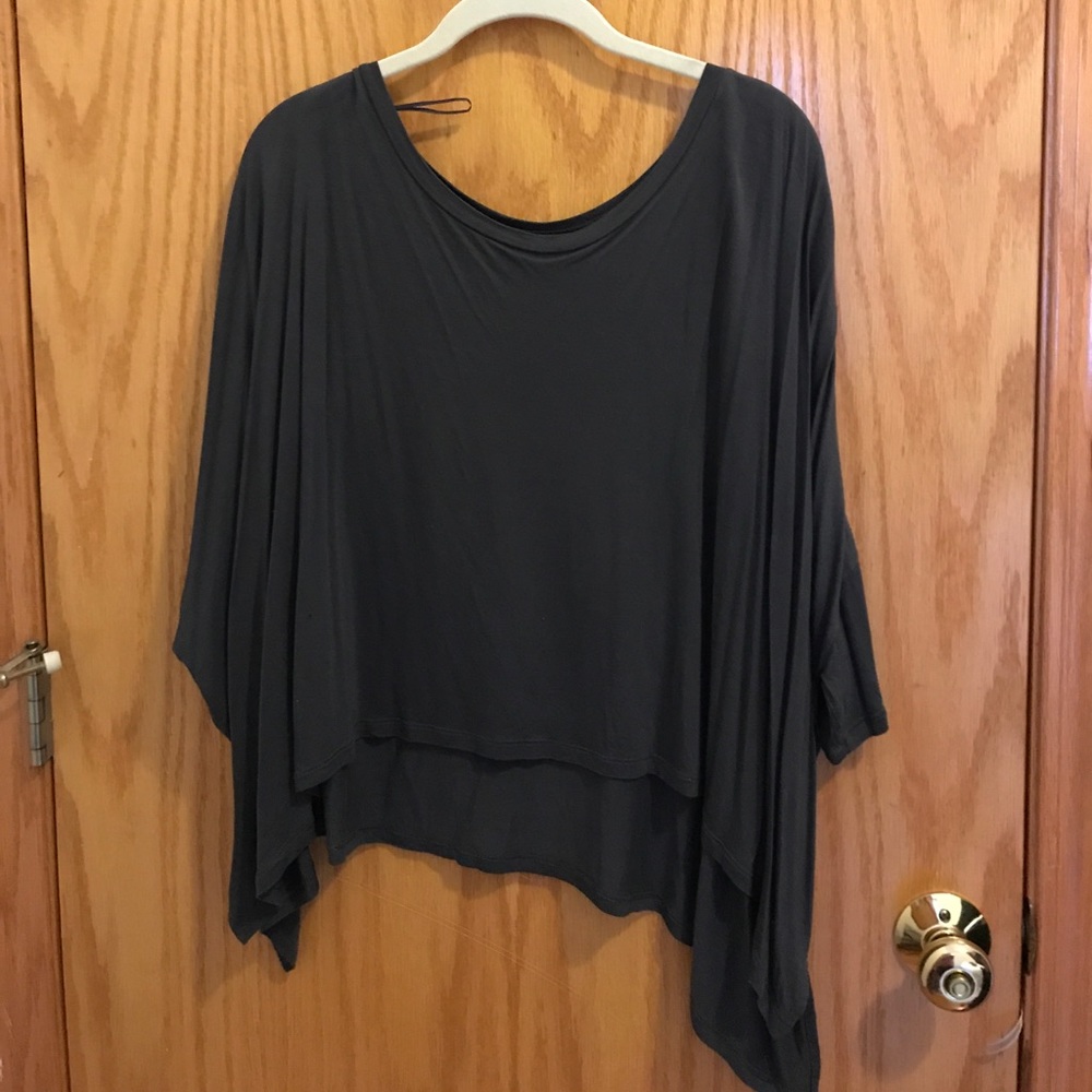 Express draped grey blouse