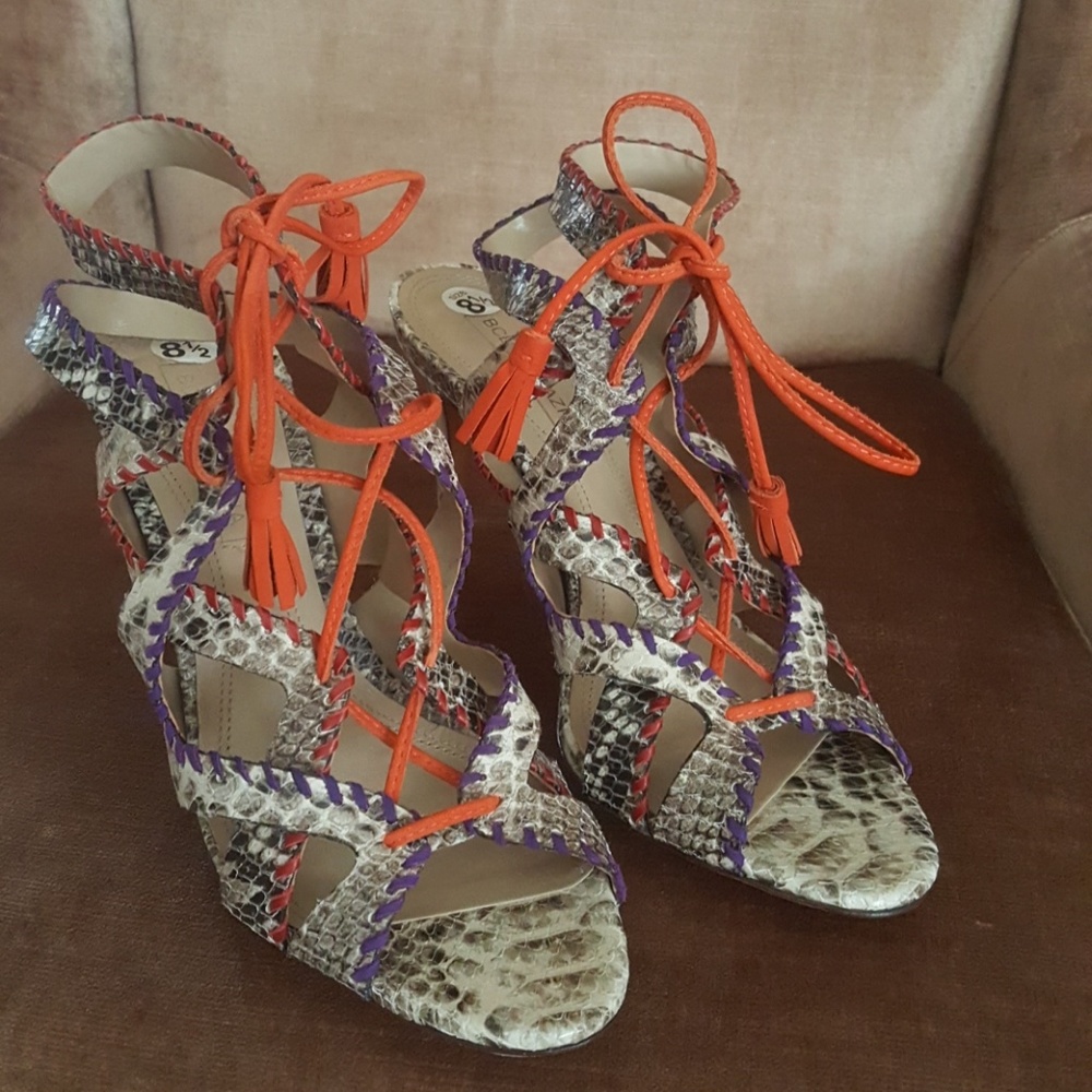 BCBG MAXAZRIA SNAKESKIN SANDAL