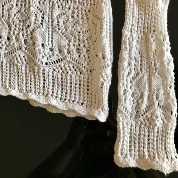 BCBG Crochet  Knit Pullover/Cover Up with Hoodie - Picture 3 of 8