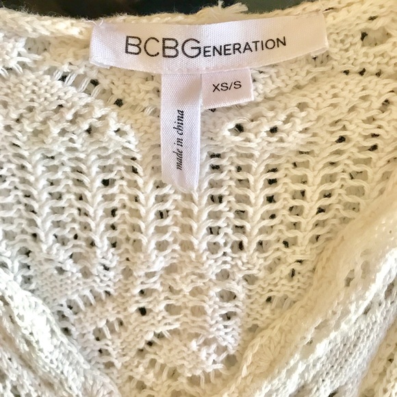BCBG Crochet  Knit Pullover/Cover Up with Hoodie - Picture 4 of 8