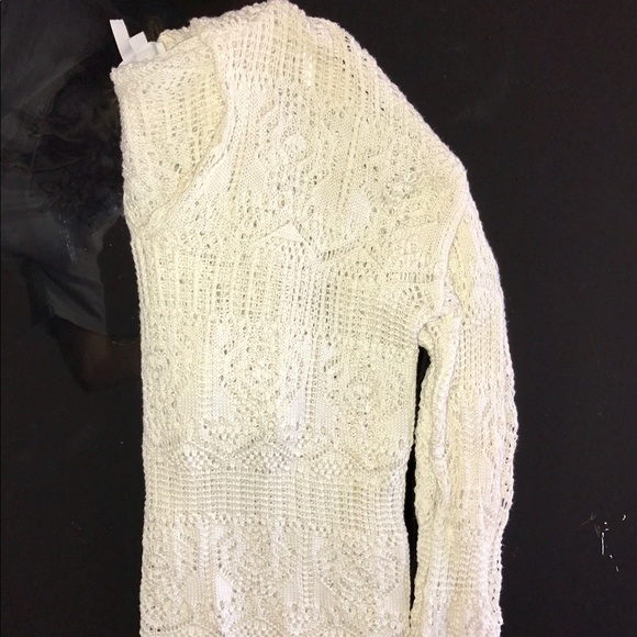 BCBG Crochet  Knit Pullover/Cover Up with Hoodie - Picture 8 of 8