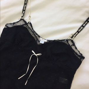 Feminine black lace babydoll lingerie