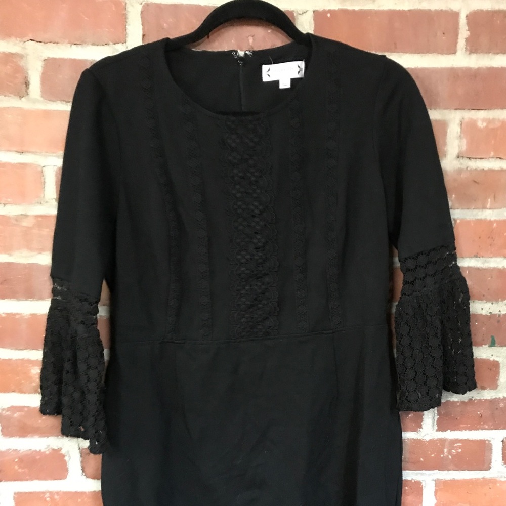 Black bell sleeve zip back dress Nanette Lepore