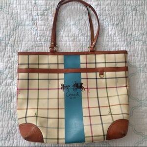 Large Coach Tattersall Tote