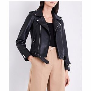 Maje Bocelui Lambskin Leather Jacket