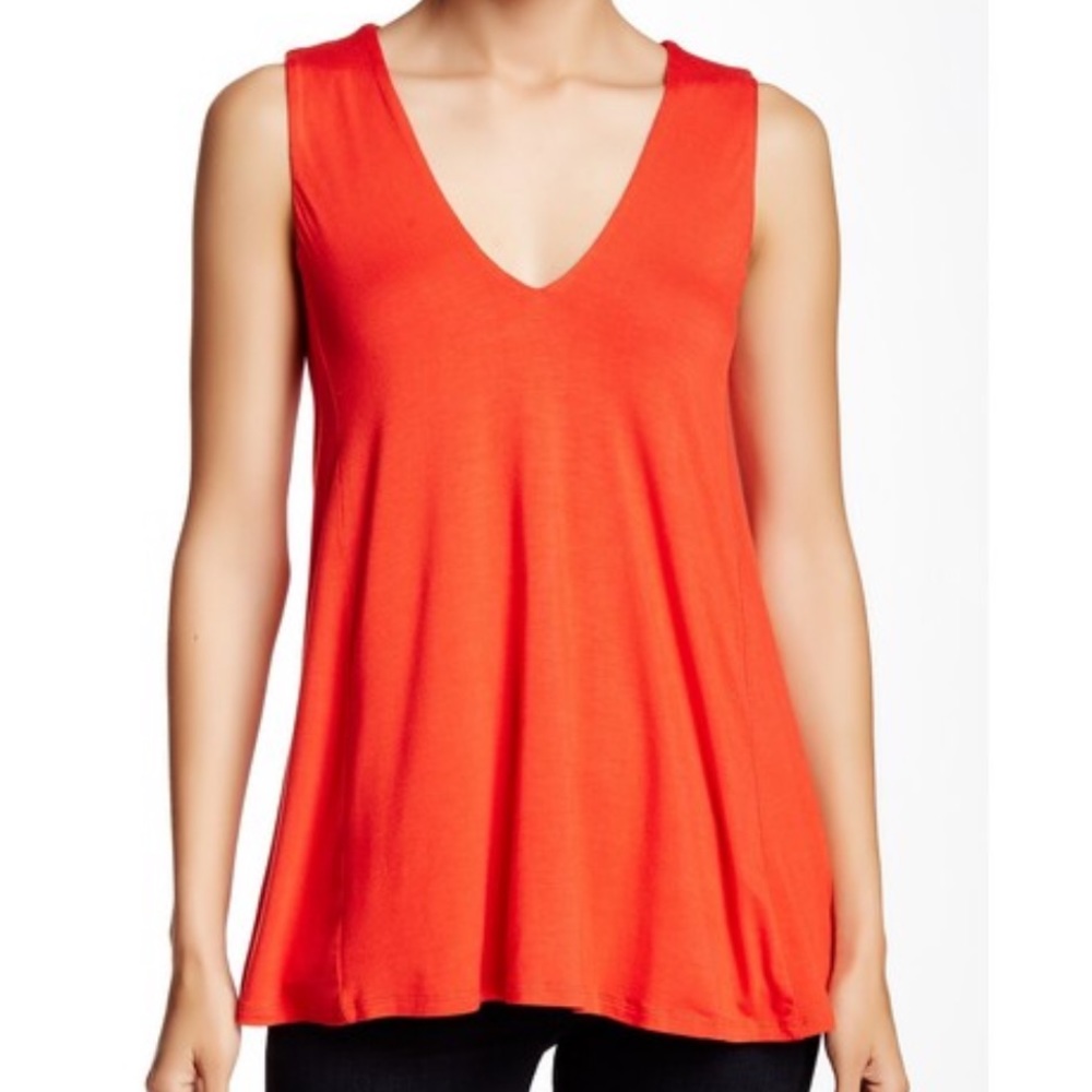 Red v neck tank Anthropologie