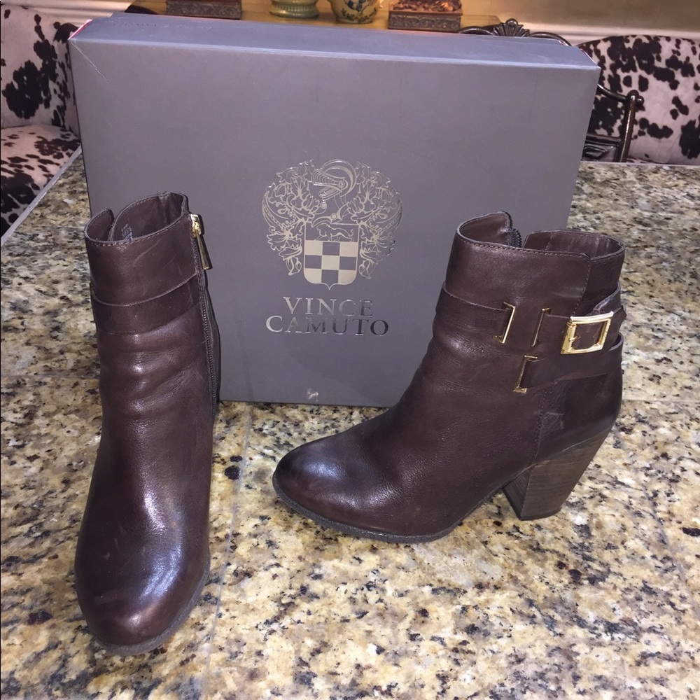 Vince Camuto brown booties