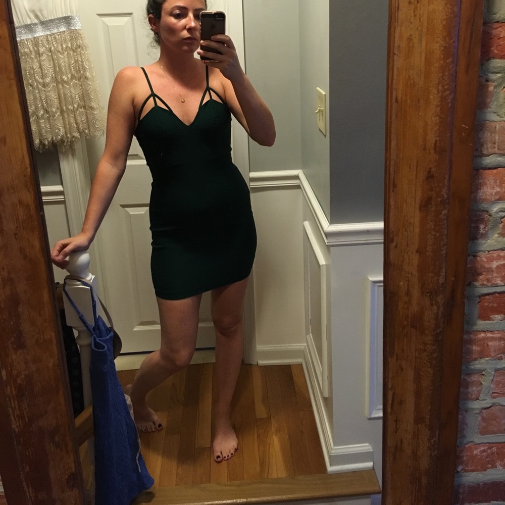 Nasty Gal Forest Green Mini dress