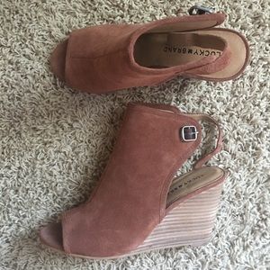 Lucky brand toe wedge bootie