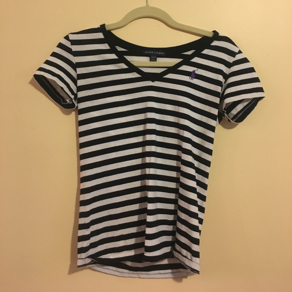 Women's striped Polo Ralph Lauren V-Neck T-shirt