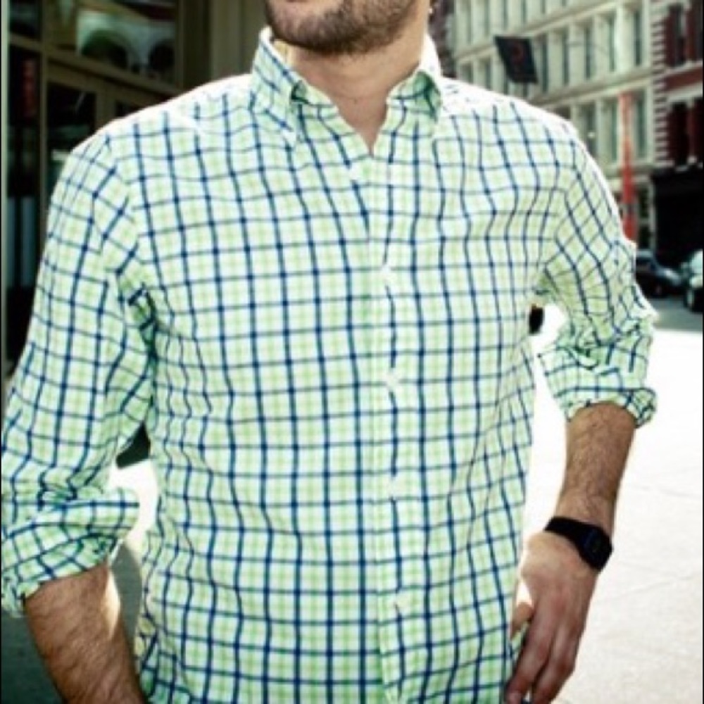 Green & Blue Button Down Shirt