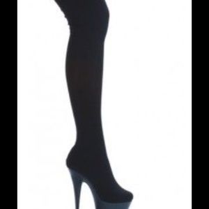 Thigh high black boots