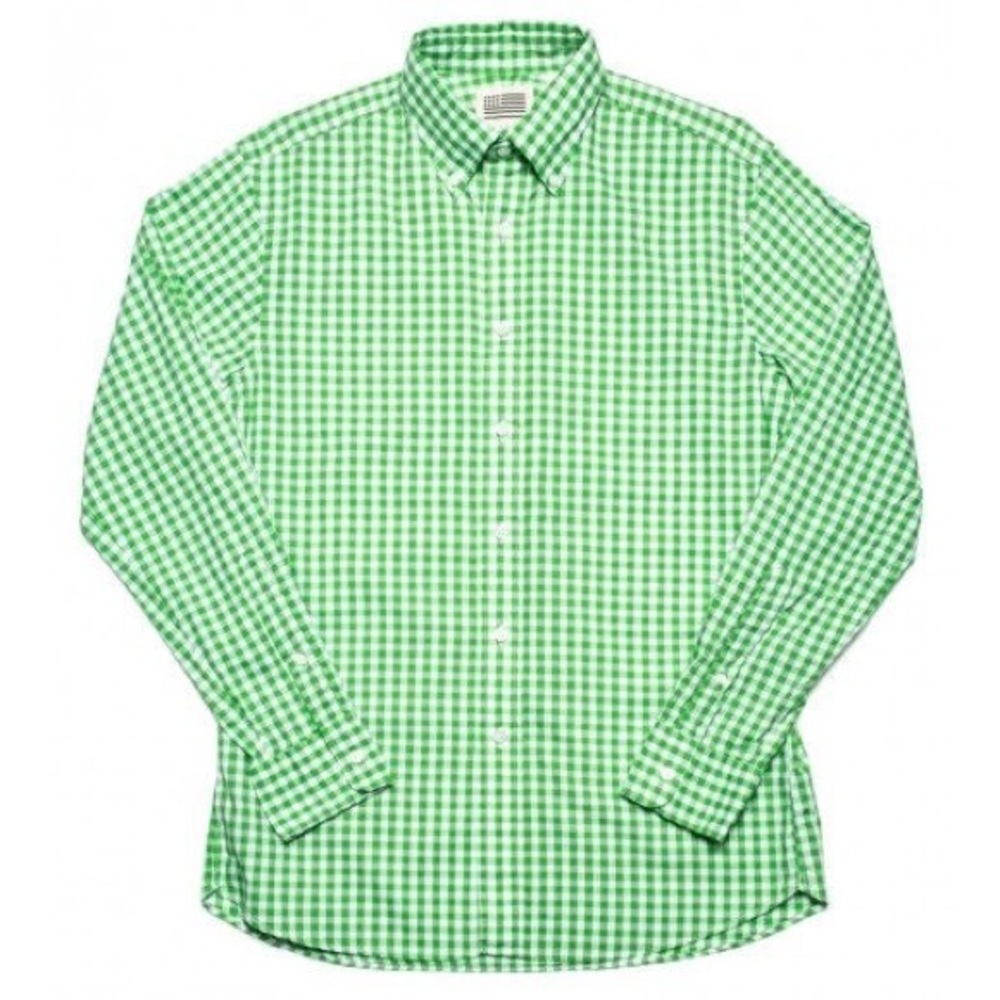 Green Check Button Down Shirt