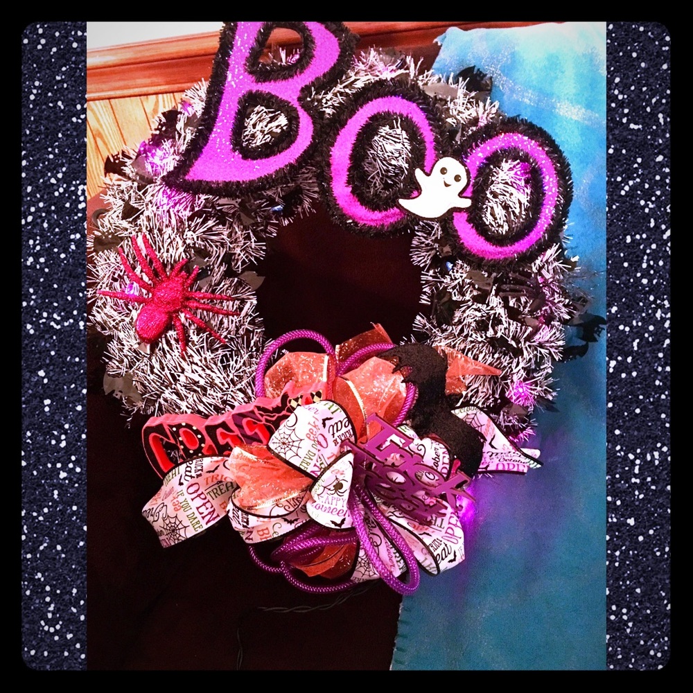 👻Custom Large Light-up Halloween Wreath 🎃