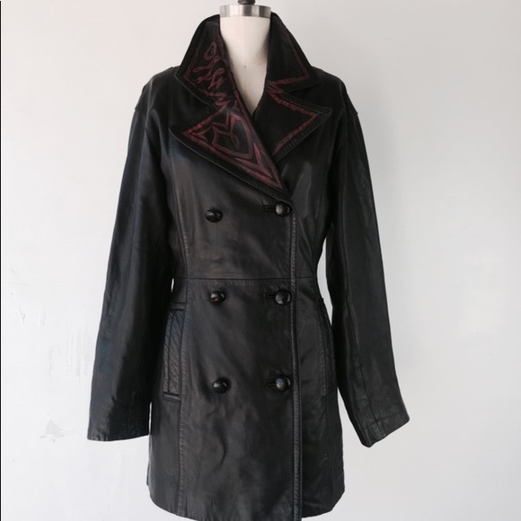 Black vintage leather jacket S - Picture 1 of 6