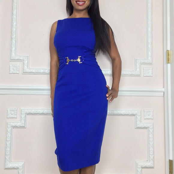 Cache Dresses & Skirts - Cache NEW with tags Blue Midi Dress Size 2