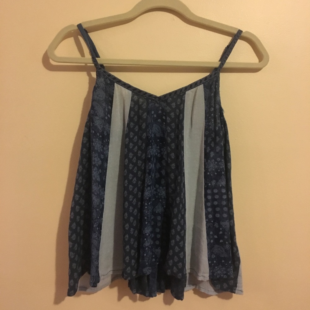 Blue Flowy American Eagle Tank