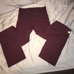 Lululemon burgundy straight leg legging