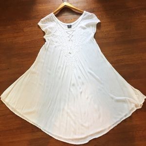 White embroidered boho dress, Free Size