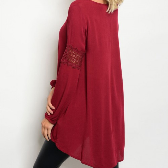 LAST 1 BURGUNDY TUNIC TOP - Picture 2 of 2