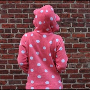 Polka dot teddy bear hoodie