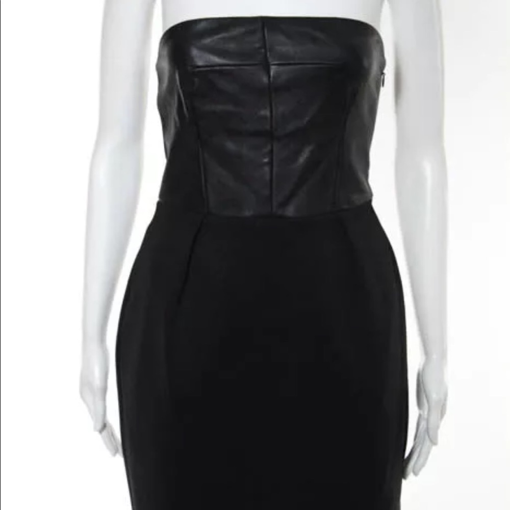 Blaque Label Strapless Leather dress