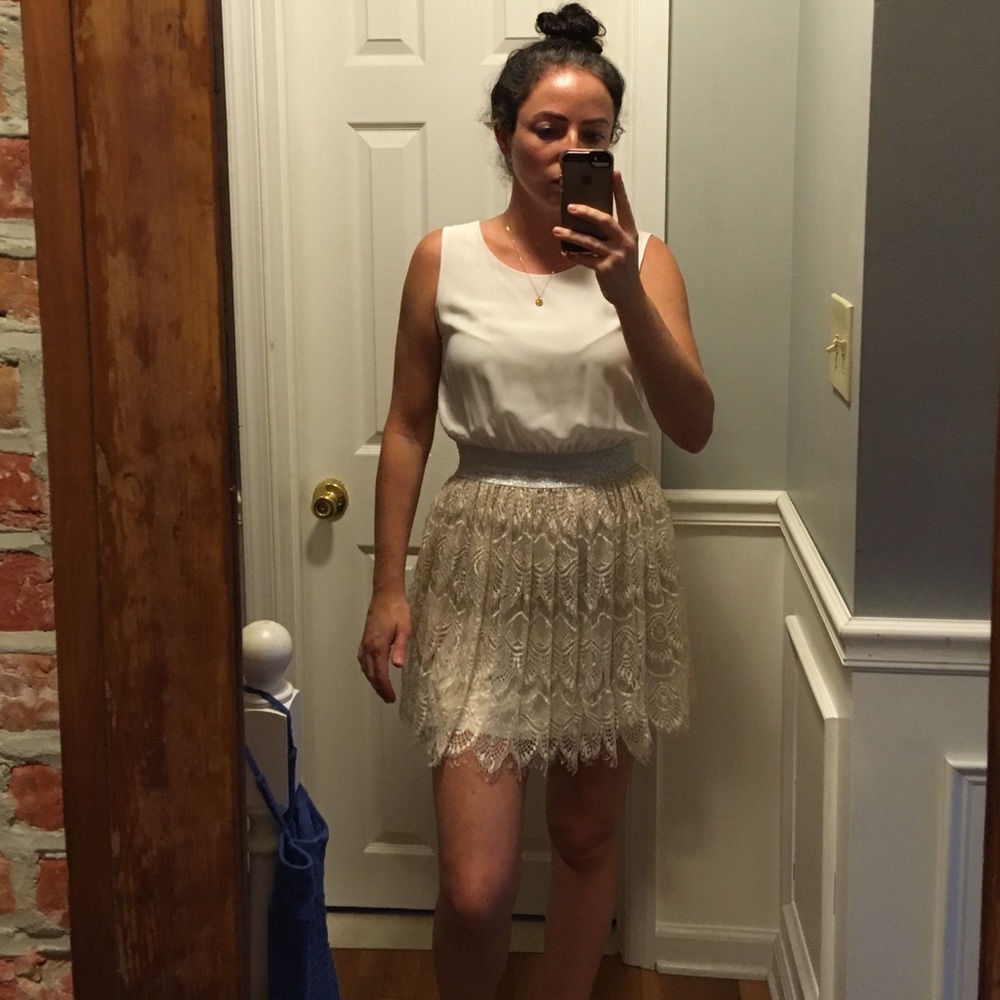 White/cream lace dress
