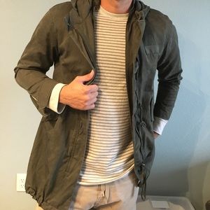 Zara Basic Lightweight Olive Military Parka