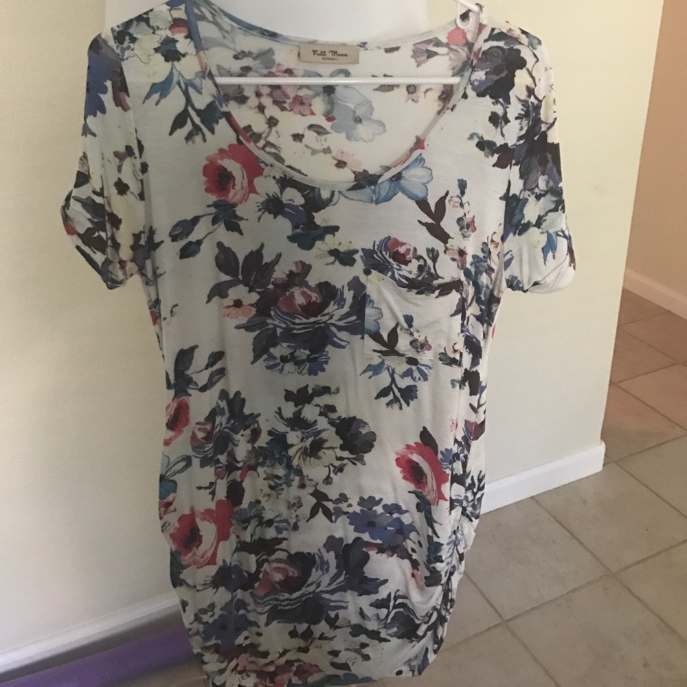 Maternity tee, floral, Full Moon