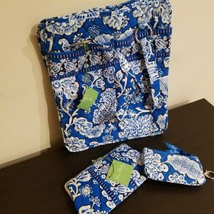 Vera Bradley tote, coin purse, and id holder