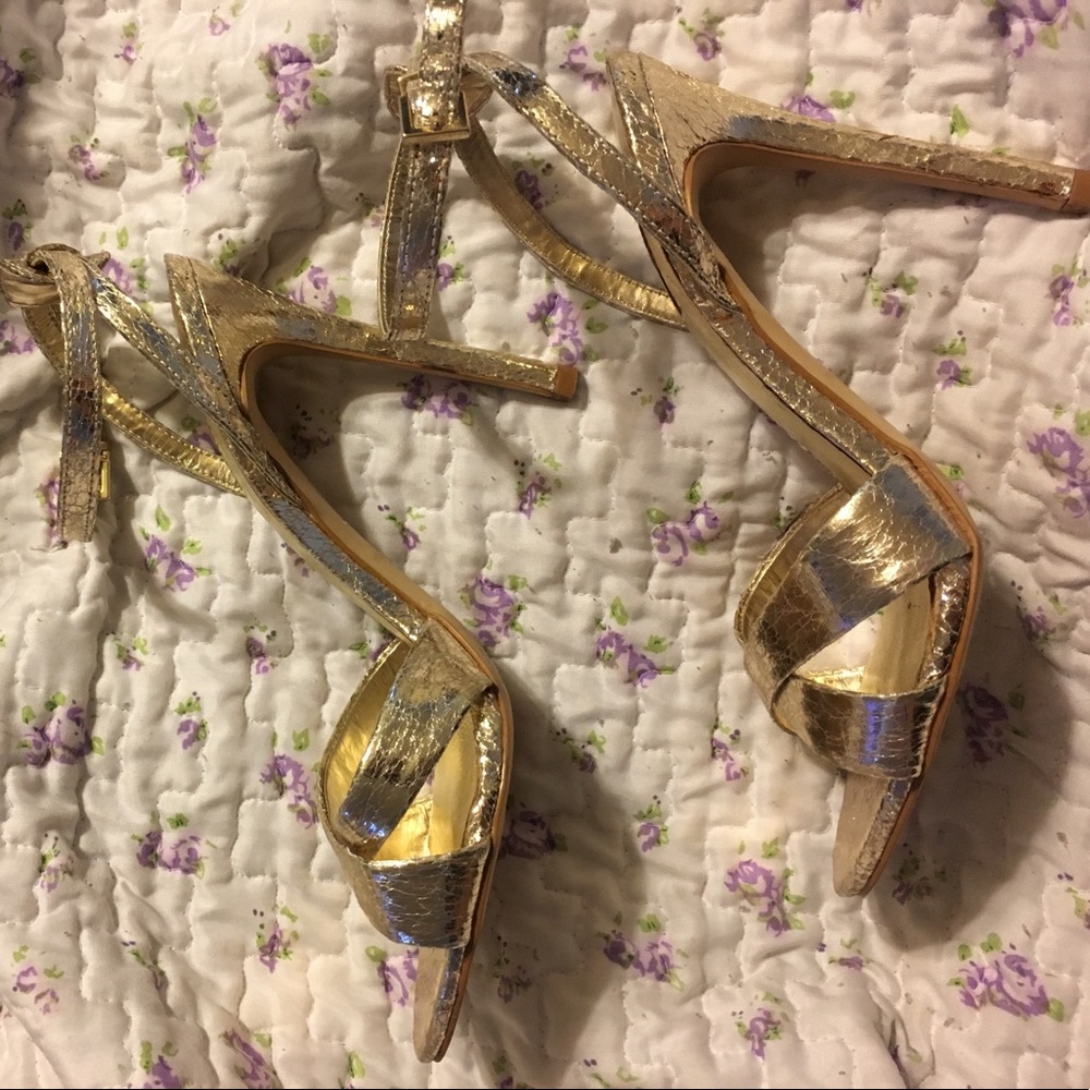 Topshop GOLD strapped heels