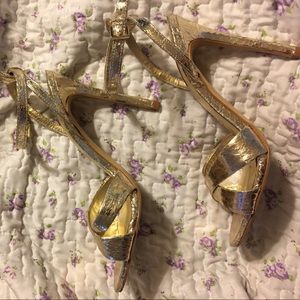 Topshop GOLD strapped heels