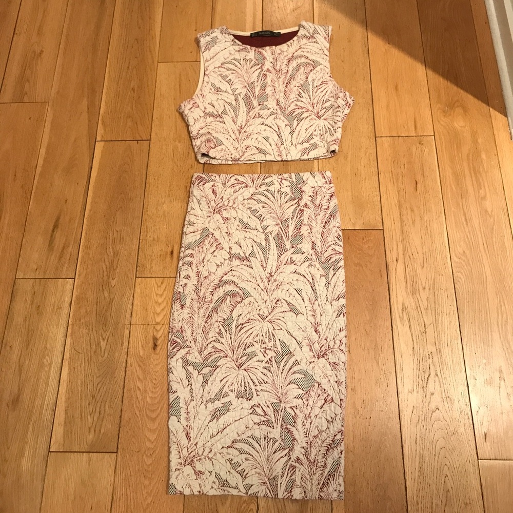 Zara 2 piece crop top and skirt
