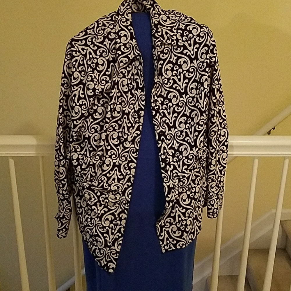 Black and white blouse