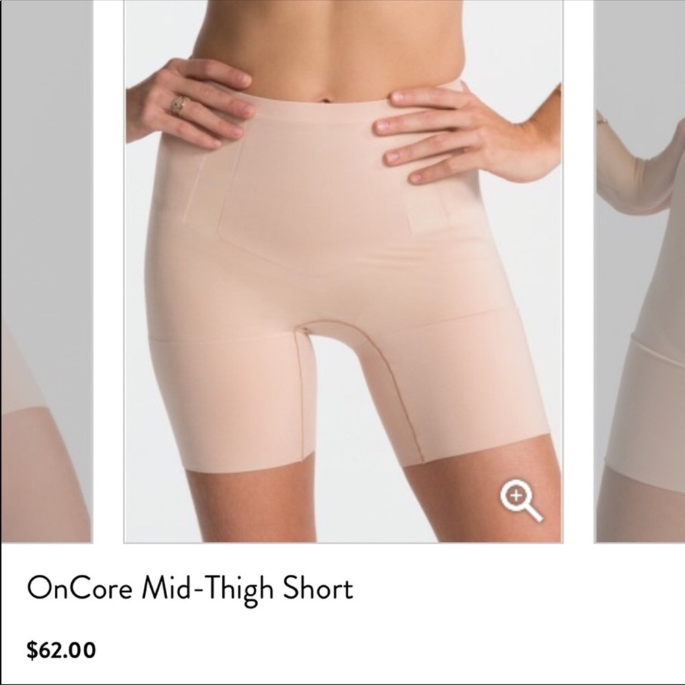 Spanx Oncore mid thigh shorts, regular waist nude