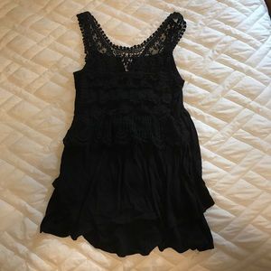 Charming Charlie black crochet top