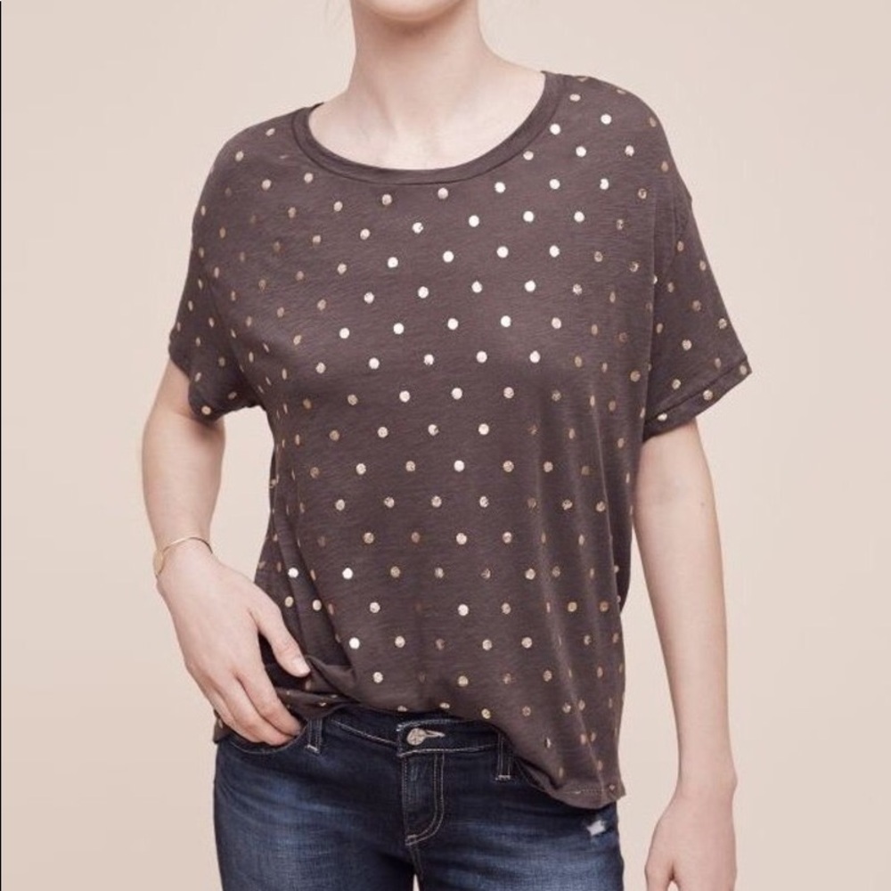 Anthropologie Stitched and Spotted Tee