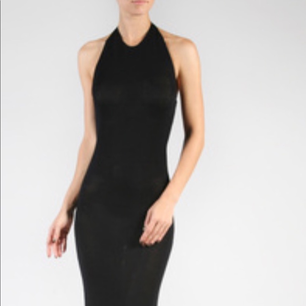Black sweater like light weight halter dress