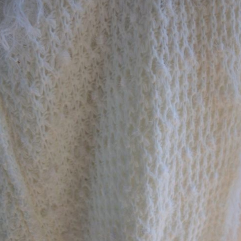 Soft Faux Fur Shaggy White Knit Sweater Vest Fall - Picture 7 of 8