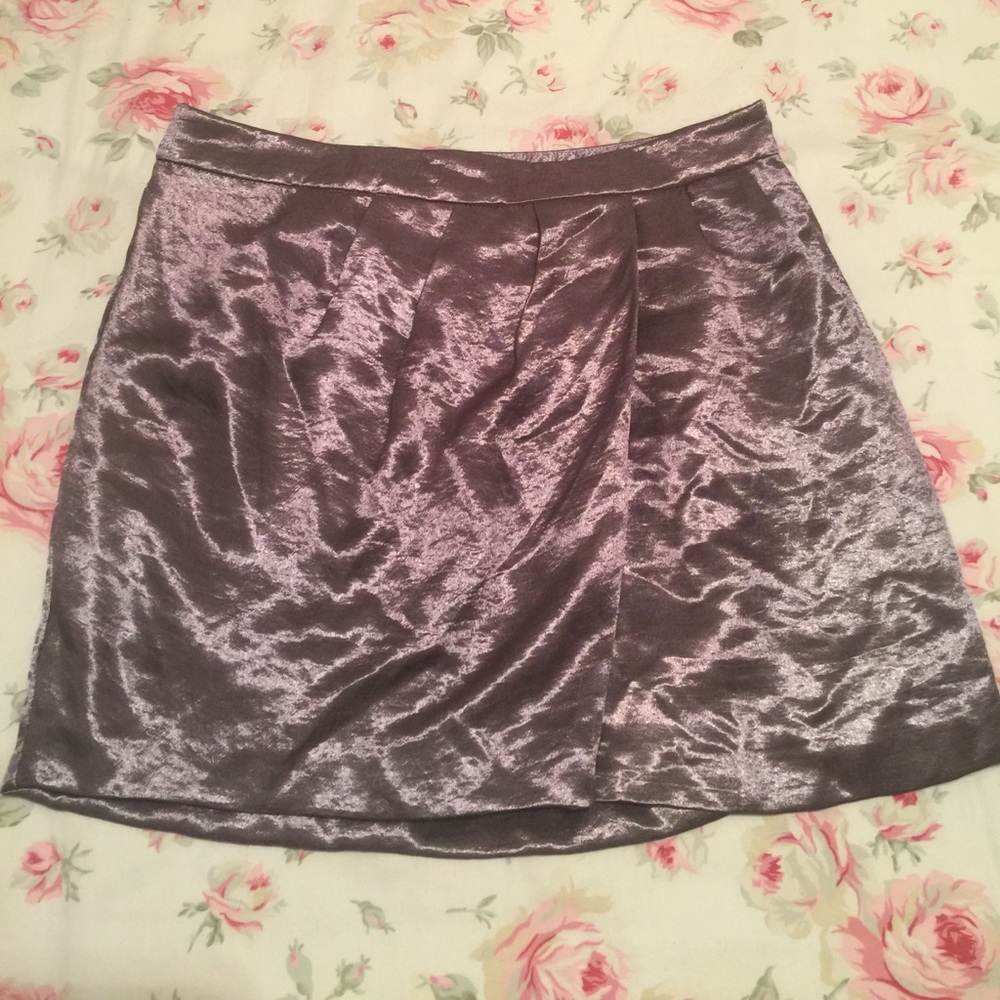 ❌SOLD ON DEPOP❌Taupe Satin Mini Skirt