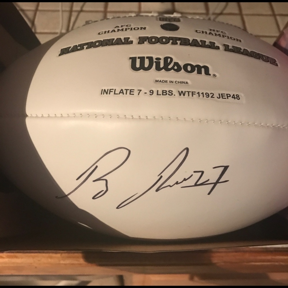 Ray Rice autographed football sent from the Ravens
