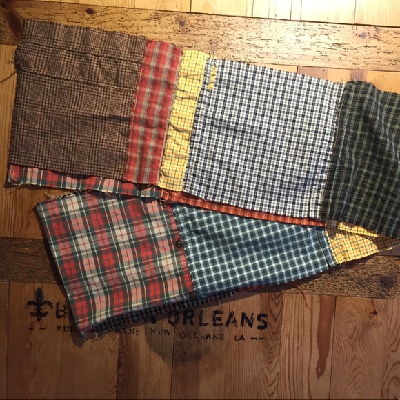 Upcycled multi plaid scarf // Spiced Vanilla - Picture 3 of 7