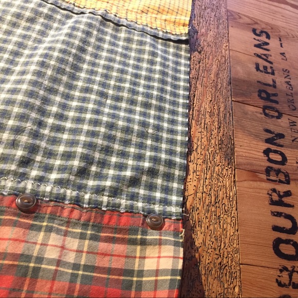 Upcycled multi plaid scarf // Spiced Vanilla - Picture 6 of 7