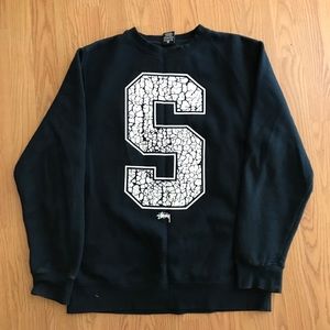 STUSSY CREWNECK snake print #80 dark navy blue