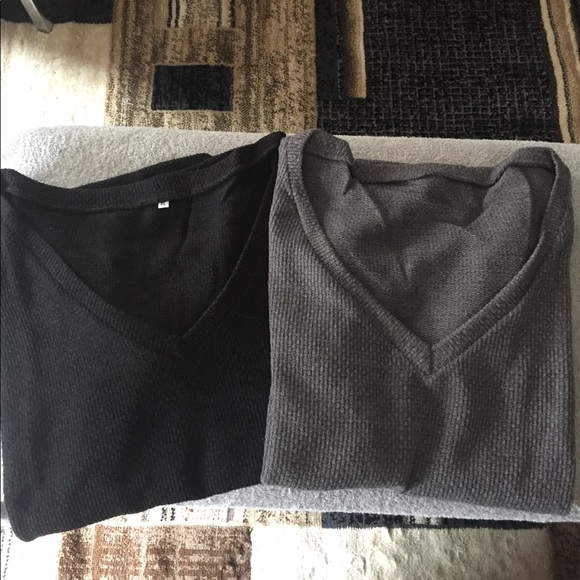 Sweaters - LAST 1 Grey XL❤️Loose V-neck Sweater
