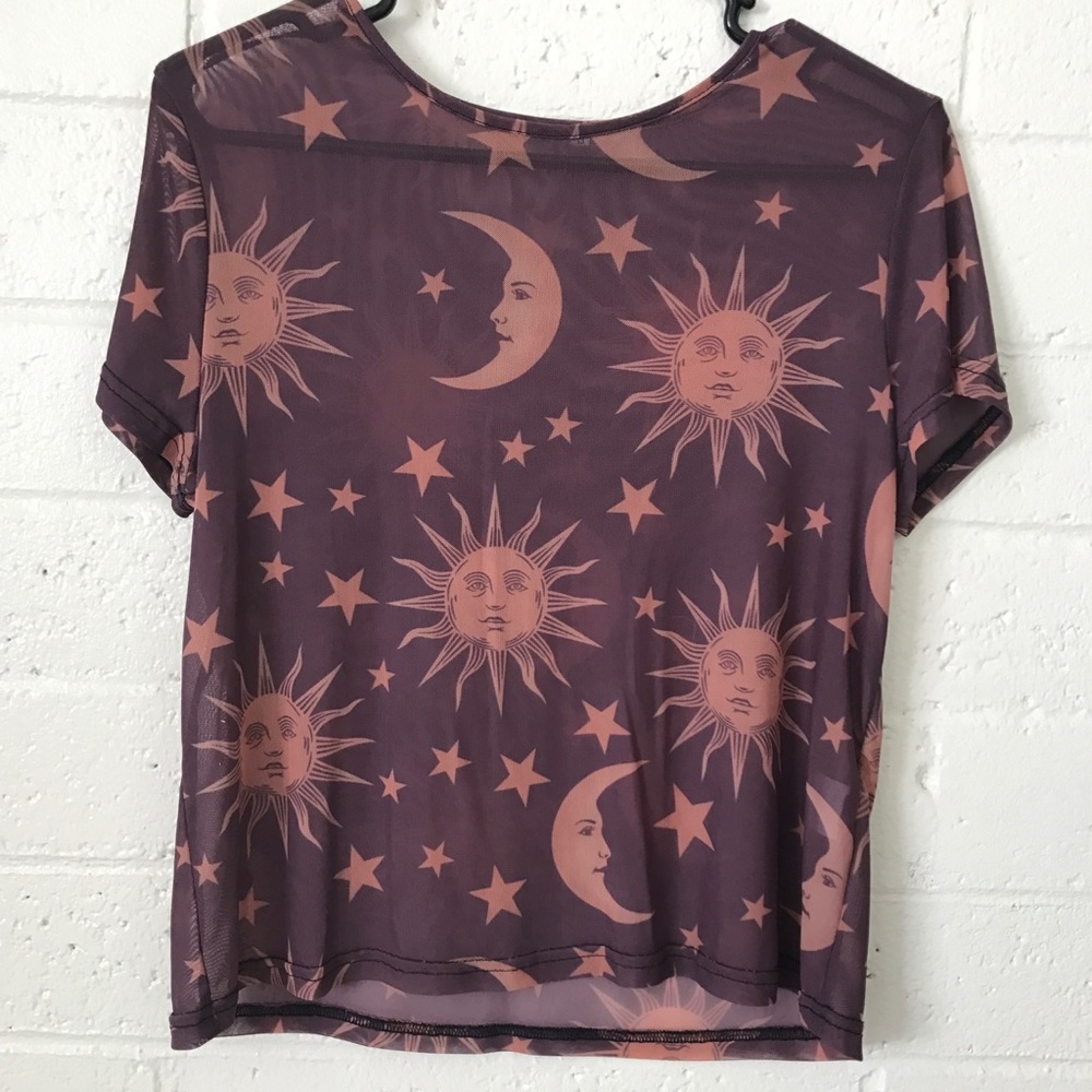💔SOLD💔Sheer moon and sun shirt