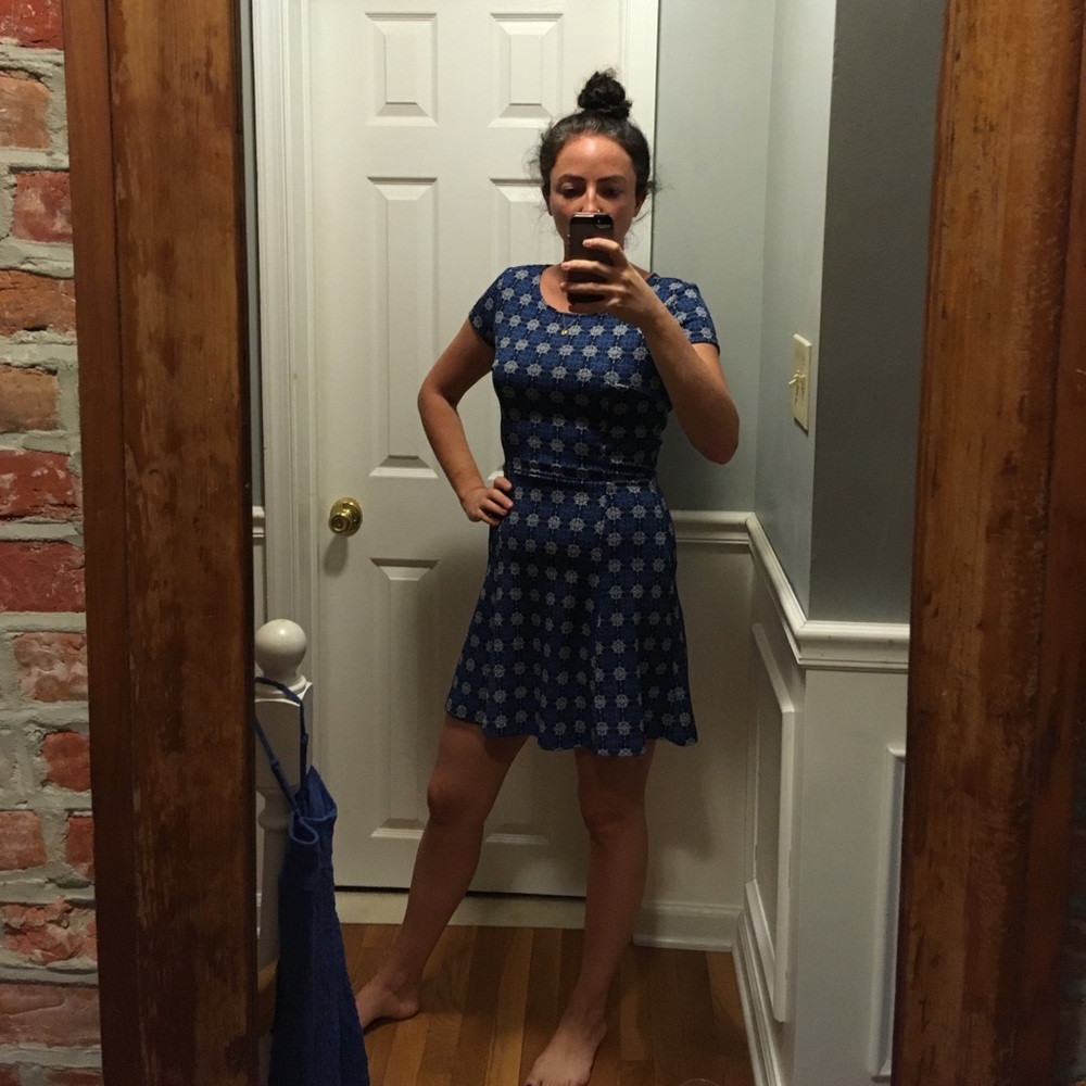 Blue skater dress
